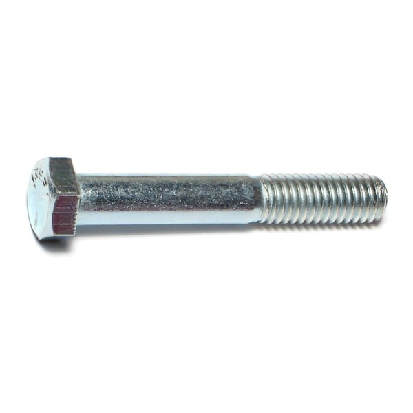 Midwest Fastener Grade 5, 3/8"-16 Hex Head Cap Screw, Zinc Plated Steel, 2-1/2 in L, 6 PK 60186 - main